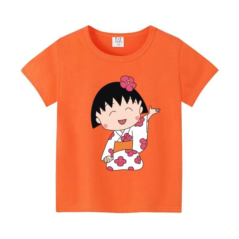 Summer cartoon printed men's and women's clothing T-shirt bottom round neck loose comfortable short sleeved casual versatile