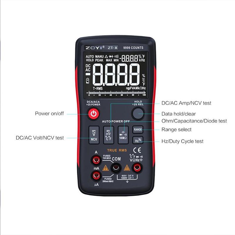 ZOYI ZT-X Digital Multimeter with NCV HOLD Tester Tool Professional Tester machine LCD backlight display Temperature AC DC meter
