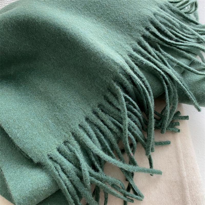 2025 Winter Wollschal für Damen Langer Warmer Kaschmirschal Hijab Einfaches Damen Schal Wickeltuch Weibliches Pashmina Bandana Kopftücher Neu