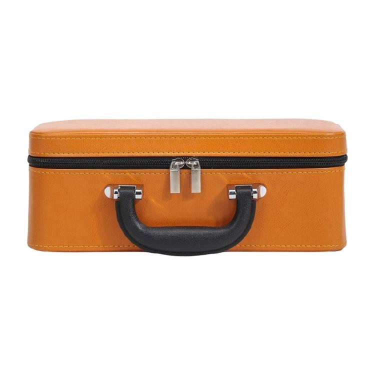 Jewelry Organizer Pouch with Multiple Pockets for Sorting Bracelets Velvets Lined Portable Stylish PU Container