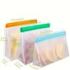 3Pcs Reusable Food Storage Bags - Dishwasher Safe Freezer Bags, BPA Free Reusable Bags Silicone, Leakproof Reusable Lunch Bag