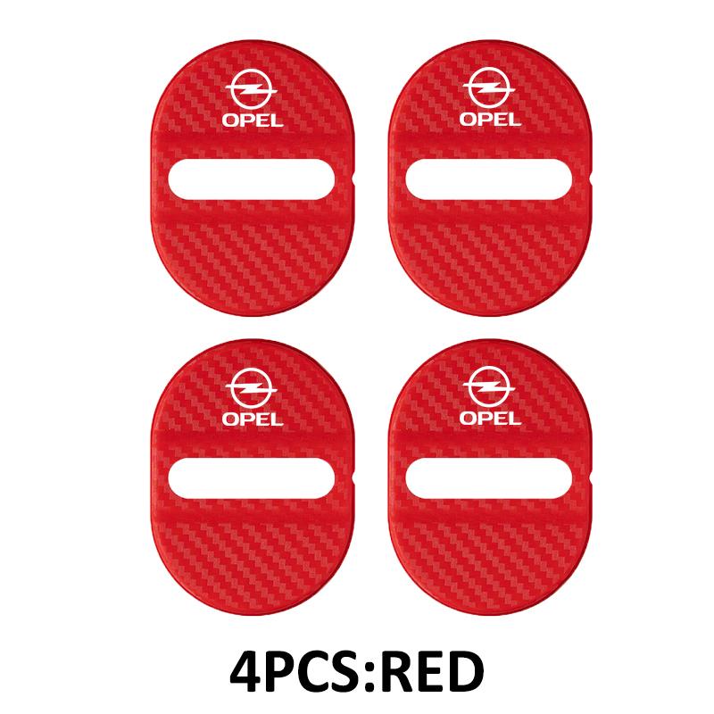 For Opel 4pcs Carbon Fibre Car Door Lock Buckle Protector Cover ADAM ASTRA J K CORSA E INSIGNIA MOKKA VIVA Meriva