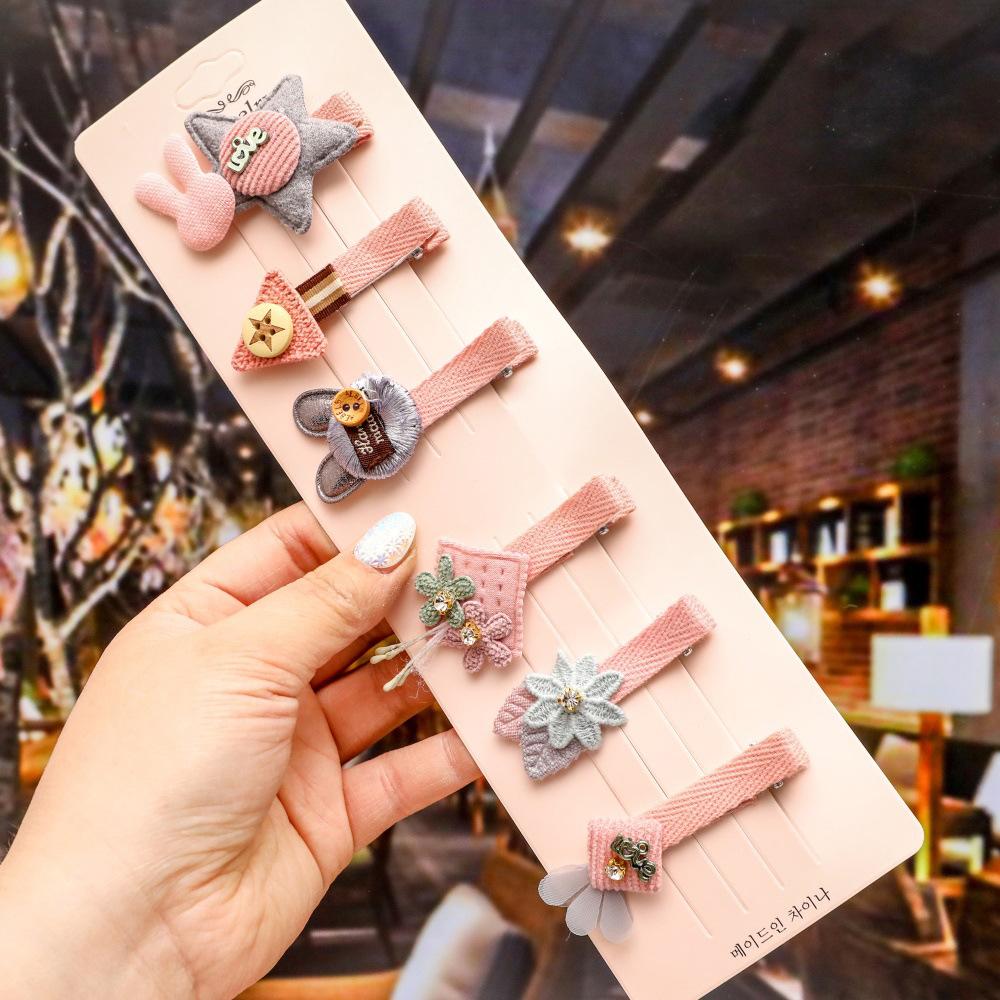 Kawaii Cartoon Princess Children Hairpins Set Girls Kids Flower Hair Clips Pin Accessories Barrettes Hairclip Headdress Headwear