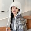 Women S White Fluffy Winter Trapper Hat With Warm Ear Flap For Cold Weather