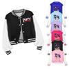 5594 Kids Girls Lily Lovebraids Double-side Printed Casual Outerwear Long Sleeves Baseball Jacket Coat