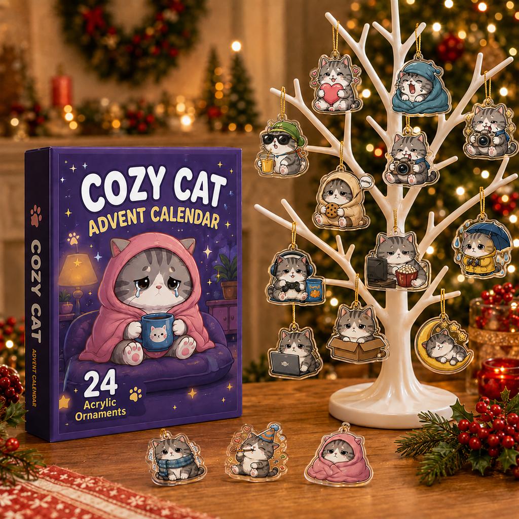 2D Akrylový přívěsek pro mazlíčky - Adventní kalendář - Odpočítávání dnů Dárek s roztomilými zvířecími přívěsky