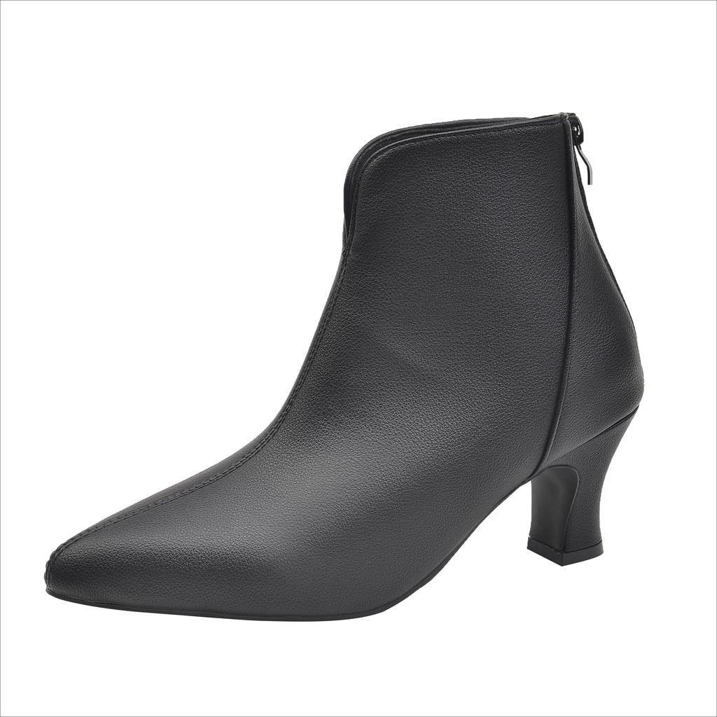 Women Luxury Pointed Toe Ankle Boots Fad Mid Heels Suede Shoes Winter Leather Shoes 2025 Trend Office Shoes Chelsea Botas Mujer