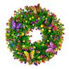 Handcrafted Artificial Eucalyptus Wreath with Butterfly Flower Faux Leaf Plastic Wreath for Farmhouse Party Holiday Home Wall