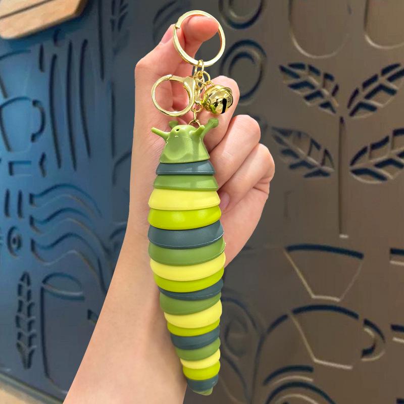 Colorful Caterpillar Slug Keychain: Stress Relief & Educational Toy for Kids