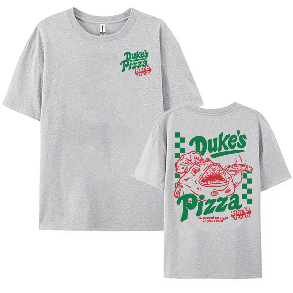 OSRS Duke's Pizza Tees Game Old School RuneScape Graphic T-shirt Cotton Crew Neck Fashion Tshirts Print Merch Casual Clothing