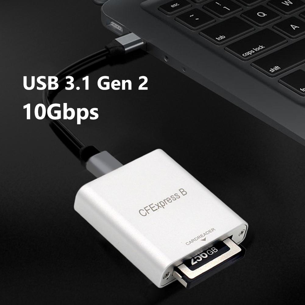 Portable Type C To CFexpress Card Reader USB3.1 Gen2 10Gbp CFE B Memory Card Drive-Free for Laptop Computer Phone MacBook iPad