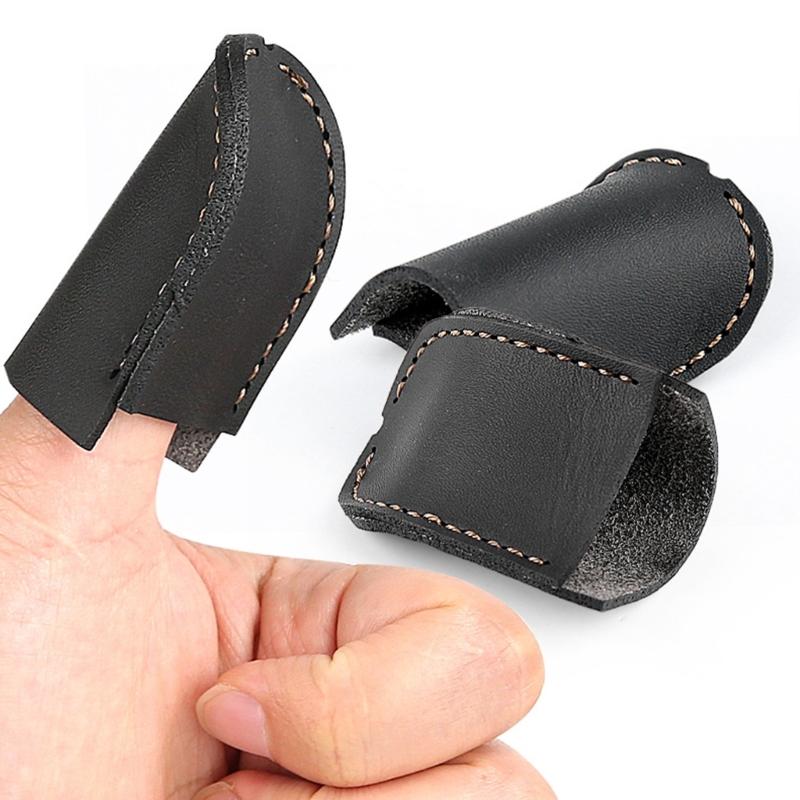 Flexible Soft Leather Archeries Finger Tab Leather Cover With Comfortable Grip For Outdoor Bowstring Pulling Practice