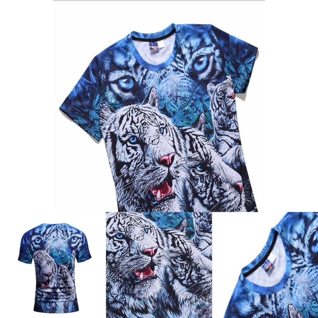Premium Quality 3d Printed White Cotton Tiger T-shirt For Men And Women With Timeless Style