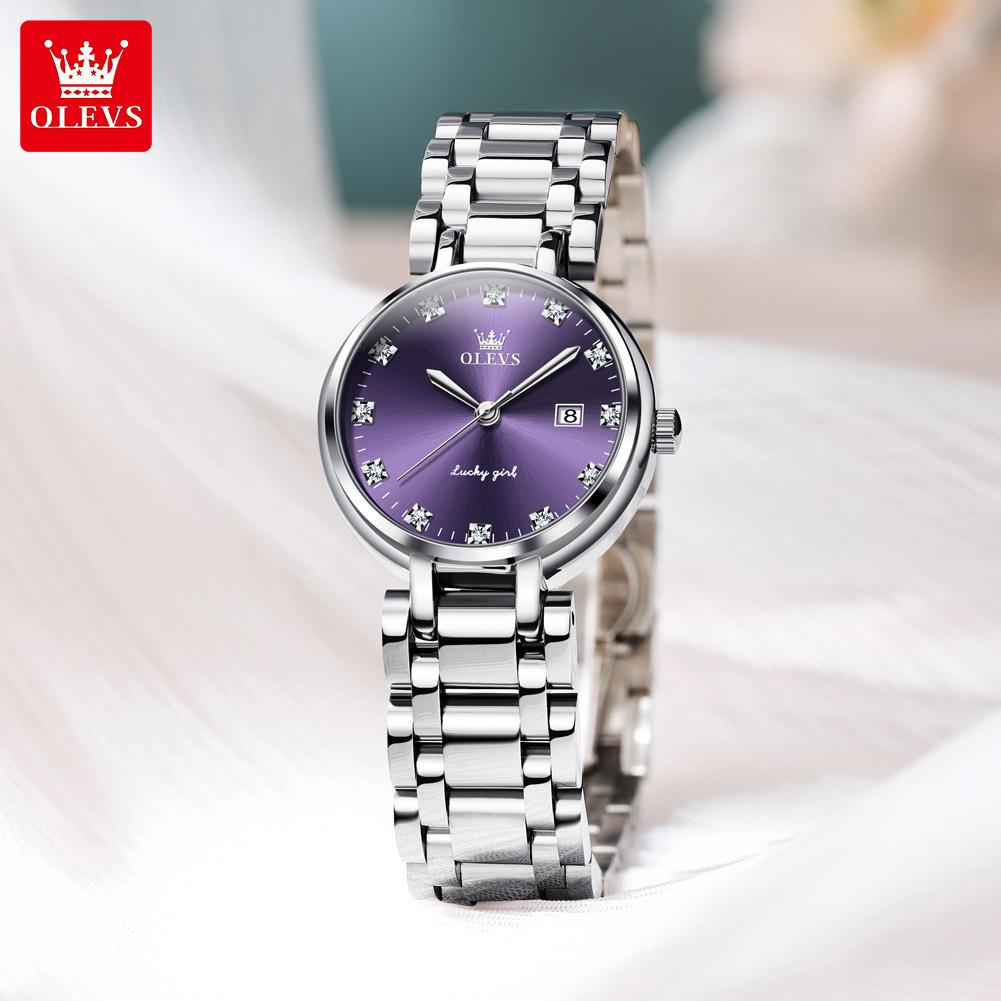 OLEVS Damenuhren Mode Leichter Luxus Original Armbanduhr Wasserdicht Leuchtend Quarz Damen Chronograph Datumsuhren