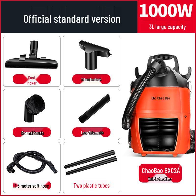 Super Treasure BXC2A 1000W 3L Backpack Vacuum Cleaner with Shoulder Strap for High-Altitude and Stair Cleaning