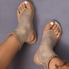 Summer Women's New Round Toe Flat Bottom Sandals Hollow Short Boots Water Diamond Sexy Flat Bottom Fashion Banquet Slippers