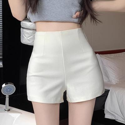 Women's Slim-Fit High-Waisted Summer Hot Pants - White Elastic Hip-Hugging Casual Shorts