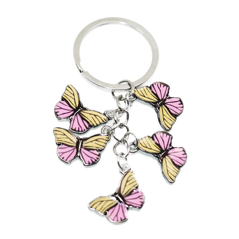 Cute Colorful Butterfly KeyChains Bag Charm Cell Phone Accessory Preppy Schoolbag Pendant Key Rings Christmas Xmas Jewelry Gifts