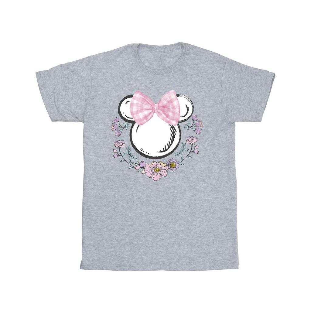 Disney Girls Minnie Mouse Flowers Bow T-Shirt