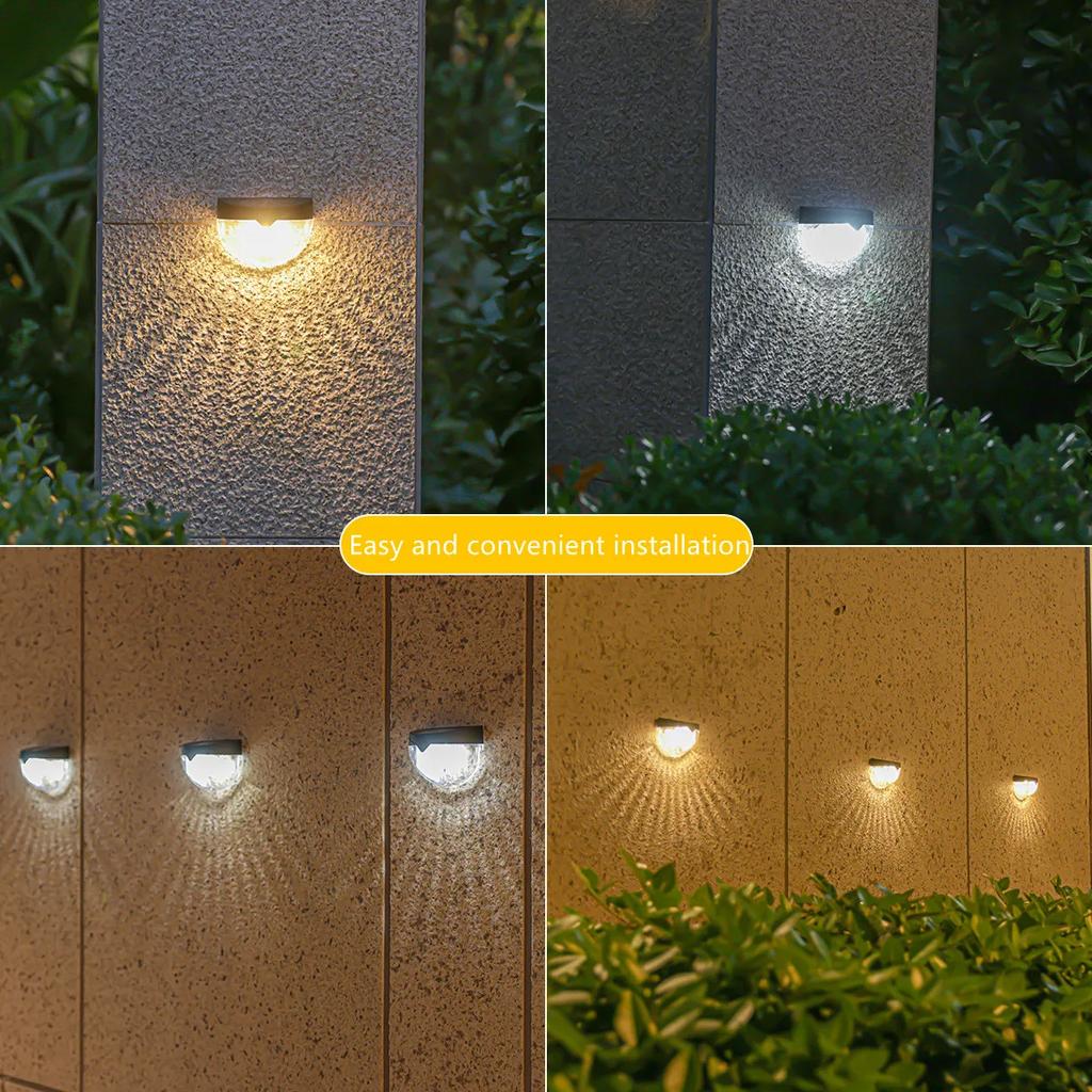 IP65 LED Solar Wall Lights Outdoor Waterproof Yard Solar Lights Corrugated Lamp For Fence Terrace Garden Path Decorative Lights