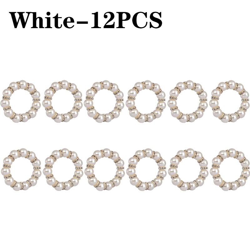 Handmade Beaded Pearl Napkin Ring Valentine's Day DecorativeNapkin Holder DIYTable Towel Ring for Wedding Party Tablecloth Decor