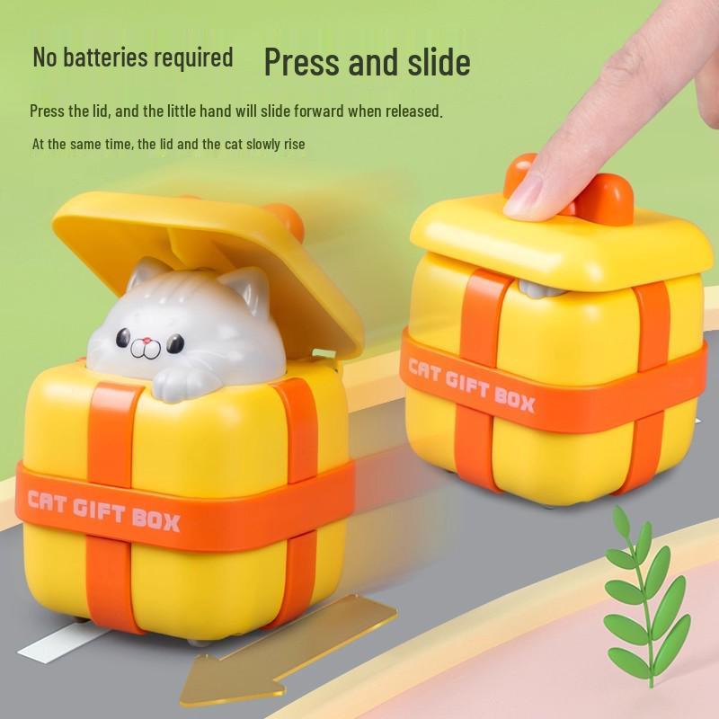 Cartoon Car Cat Educational Crawling Toy for Kids - Ideal Birthday Gift for Kindergarteners