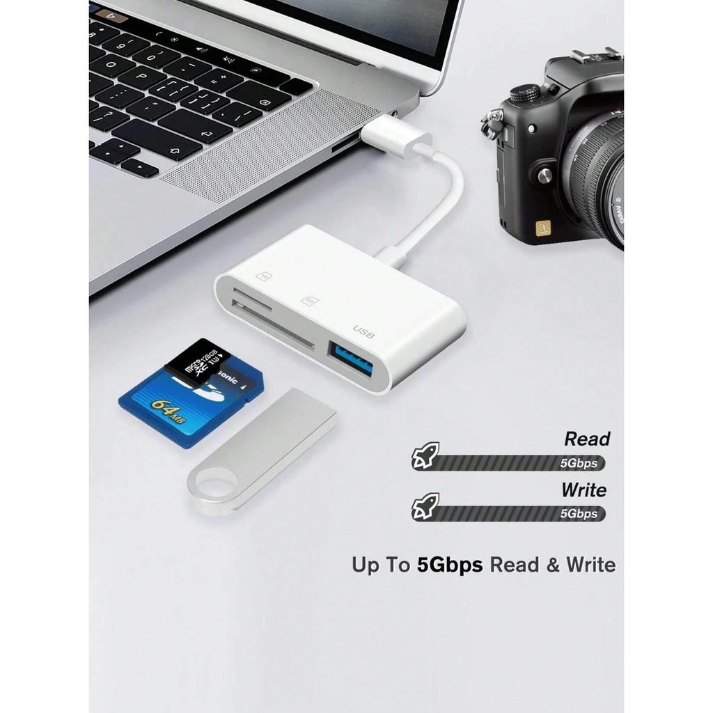 3-in-1 Type C Card Reader SD TF Memory Card Reader OTG Adapter High Speed Data Transmitter for iPhone 15 16  Samsun Xiaomi
