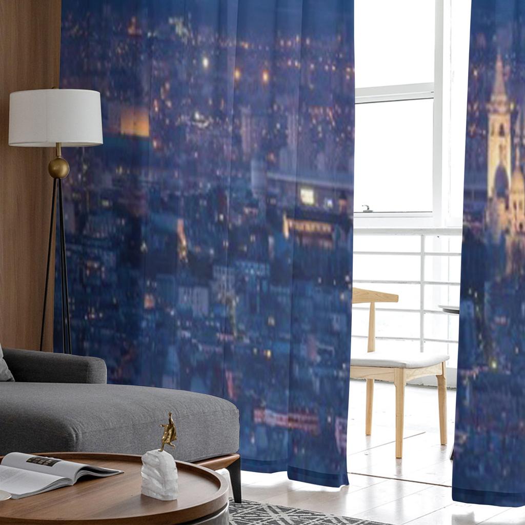 Paris Cityscape Tulle Sheer Window Curtains For Living Room The Bedroom Modern Chiffon Voile Organza Curtains Decor Drapes