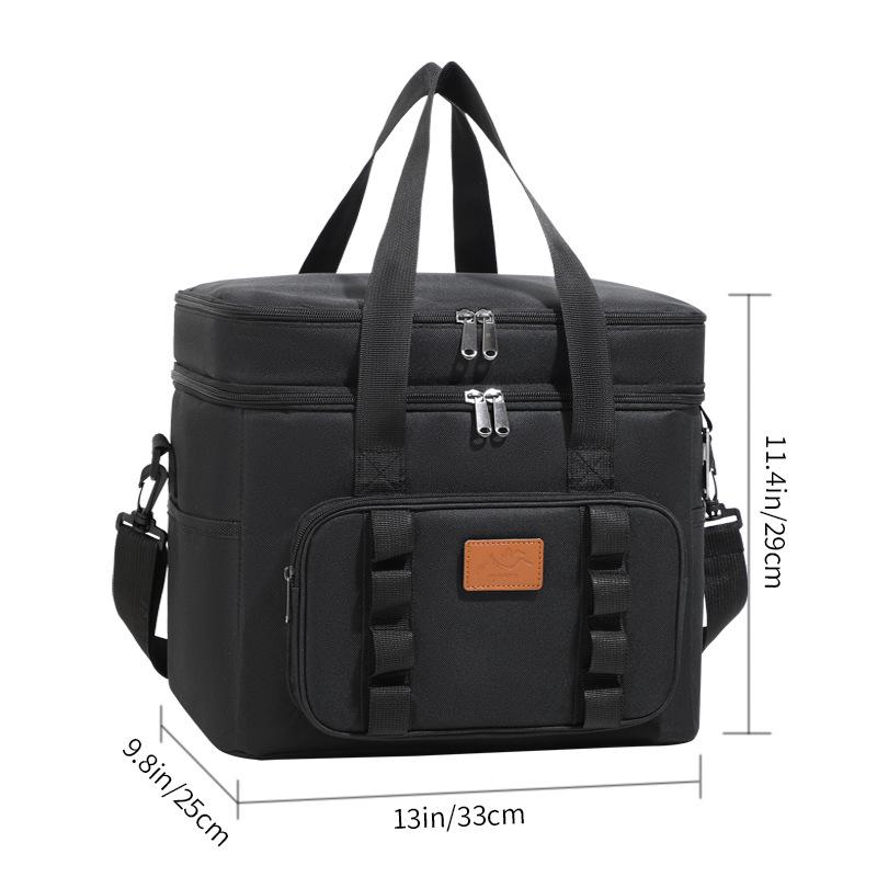 Large-Capacity Double-Layer Insulated Picnic Bag with Thick Aluminum Foil