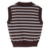 Spring/Summer Women's Striped Knit Top with Letter Logo and French Lapel
