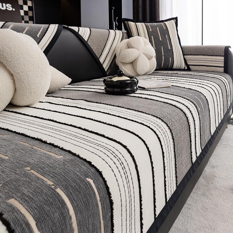 

2025 French Style Light Luxury Sofa Cover Fabric Anti Slip and Wear-resistant One-piece Sofa Cushion All Season Universal Simple 70x70cm сірий