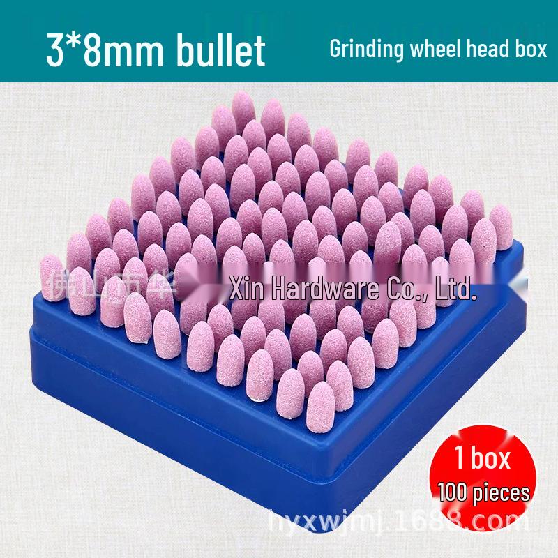 FY Red Corundum Grinding Head 3mm for Metal Mold with Chrome Steel & Ceramic Wheel.