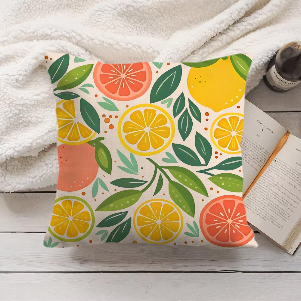 Fruit Cut Art Ins Simple Cushion Cover Silky Short Plush Invisible Zipper Dustproof Sofa Pillow Case For Home Decor