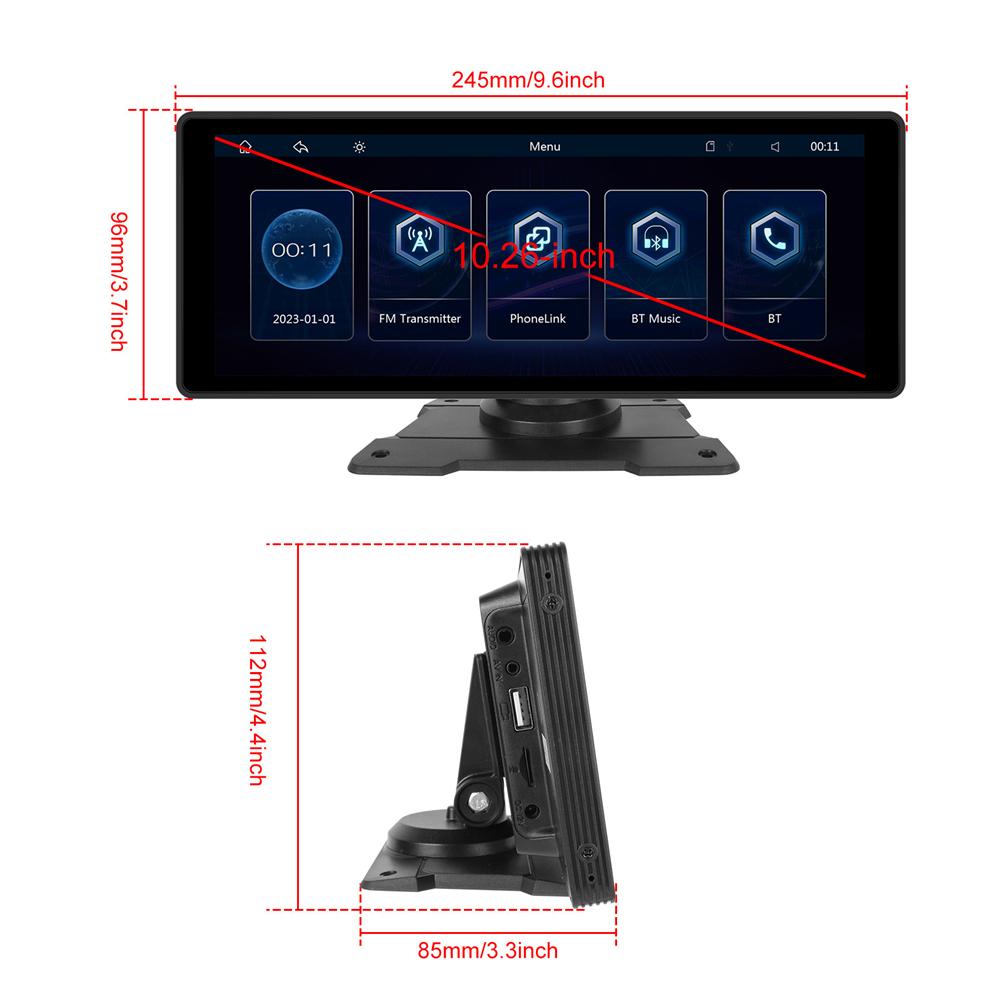 10.26" Support For Wireless Apple Carplay Andro Auto BT Multimedia Player Screen