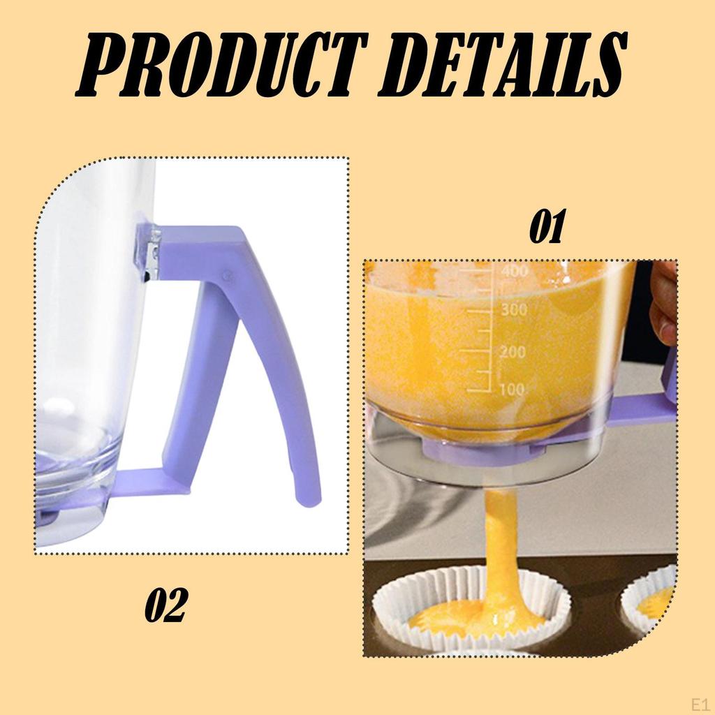 Pancake Batter Dispenser Tool,with Measuring Label Kitchen Tool Separator for Cake Cupcakes