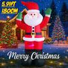 5.91FT Inflatable Toy Santa Claus Christmas Decorations for Yard With LED Lights Xmas Supplies Home Ornaments Festive Gifts