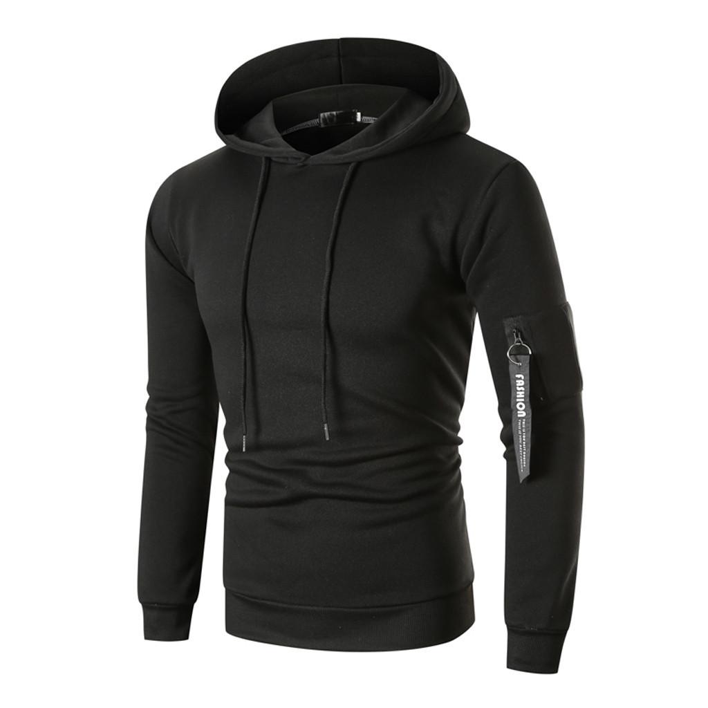 Felpa con Cappuccio da Uomo Nuova Moda Giuntura Zip Stampa Top Tuta Sportiva