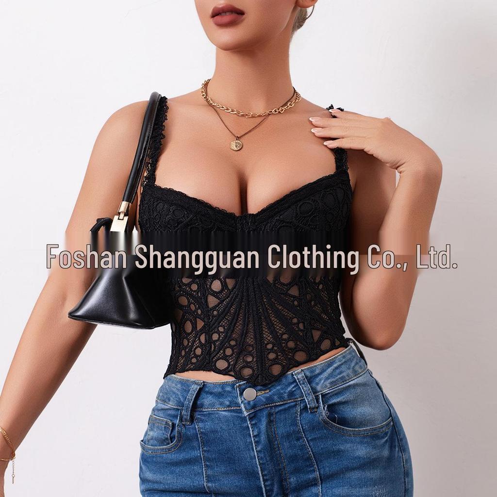 European-American Lace Corset Bodysuit