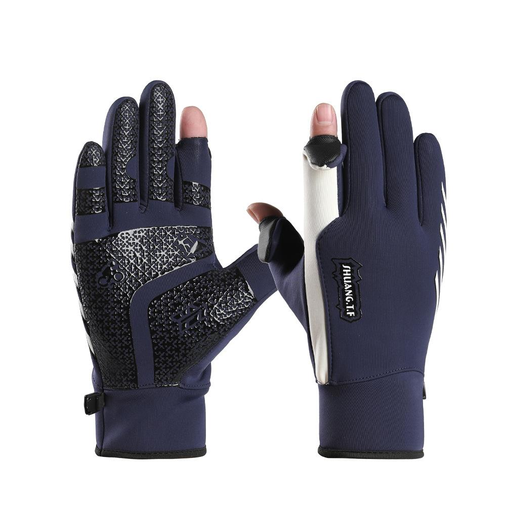 Outdoor Cycling Gloves for Men In Autumn and Winter Sports Waterproof Cold-proof Windproof Plus Velvet Thickened Touch Screen Warm Gloves