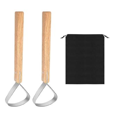 Pelts Scrapers Wood Handle Fleshing Tool Hide Scrapers Fleshing Cutter Pelts Hide Tanning Kits with Storage Bag