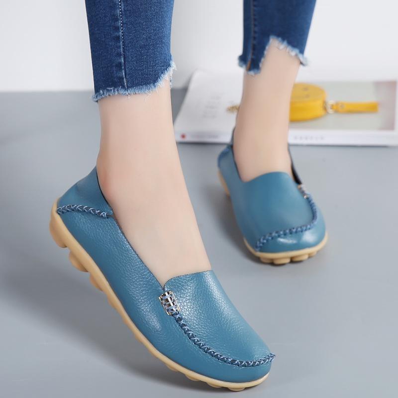 Summer  New Sewing Comfy Flat Sneakers Women Shoes for Women Leather Shoes Leisure Walking Femininas Footwear Plus Size 44