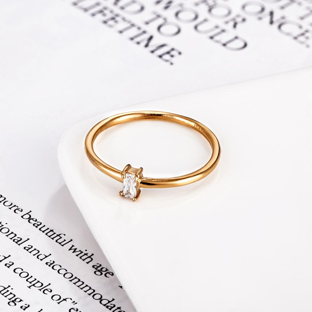 Simple Titanium Steel Ring Ring Ring Women Ring Women Do Not Fade Personality Zircon Ins