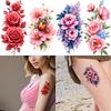 12pcs Temporary Tattoo Floral Tattoos Waterproof Long-lasting Body Stickers Hummingbird Tattoos Butterfly Tattoos For Thighs