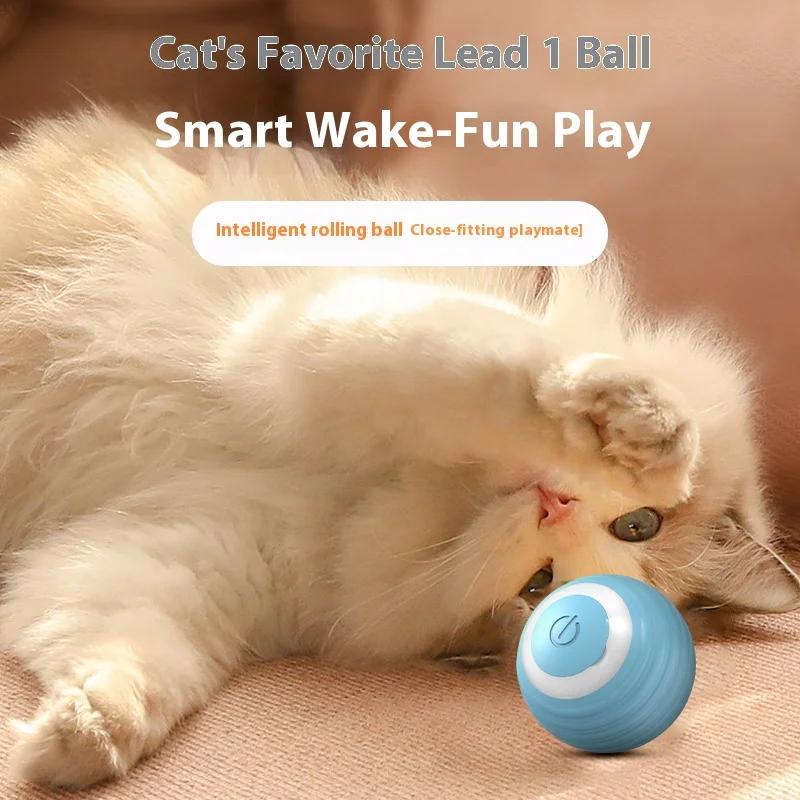 Rolling Ball Pet Gravity Cat Toy Pet Automatic Cat Teasing Ball Cat Toy for Self Fun and Relaxation
