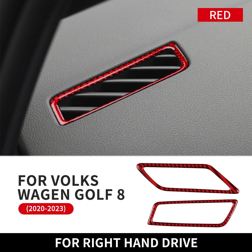 For Volkswagen VW Golf 8 MK8 2020 2025 2025 2025 Real Carbon Fiber Interior Trim Car Dashboard Air Outlet Vent Sticker