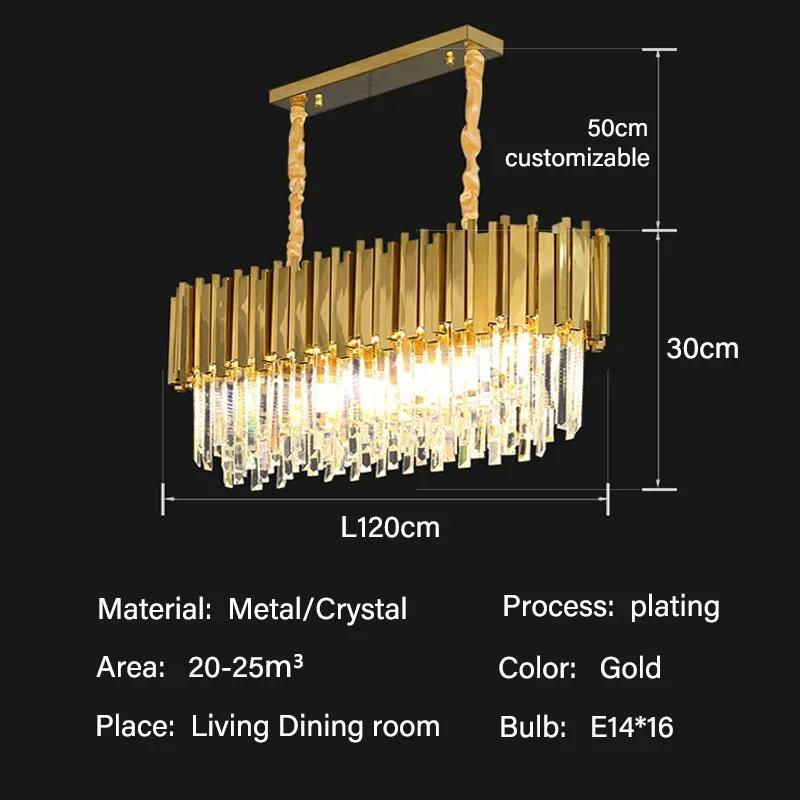 Modern living room luxury gold LED crystal chandelier villa home home decoration indoor ceiling chandelier lighting fixtures