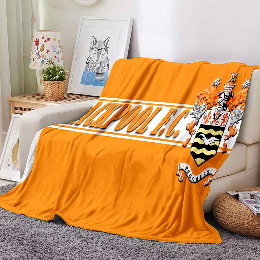 Coperta in Flanella con Stemma del Blackpool Football Club, Poliestere Morbido, Design Moderno, Per Tutte le Stagioni per Campeggio, Viaggi, Regali per le Feste o Compleanni