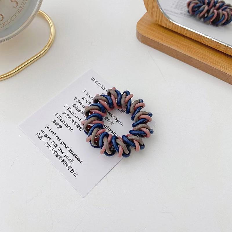 5 SZT./Partia Nowa Moda Kobiety Uroda Phoe Elastyczne Gumki do Włosów Casual Dziewczyna Spiralne Gumki do Włosów Kolorowe Gumowe Kabel Telefoniczny Scrunchies