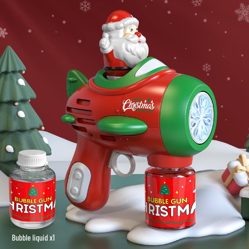 Electric Bubble Machine Gun - Automatic Christmas Gift Toy for Boys & Girls Santa Bubble Machine