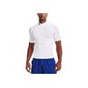 Under Armour Solid Color High Neck Slim Fit Short Sleeve T-Shirt Men Tops White 1372586-100